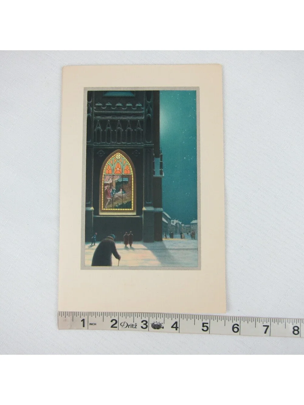 Vintage Christmas Cards Lot 3 Religious Bethlehem Star Wise Men Church USA Litho
